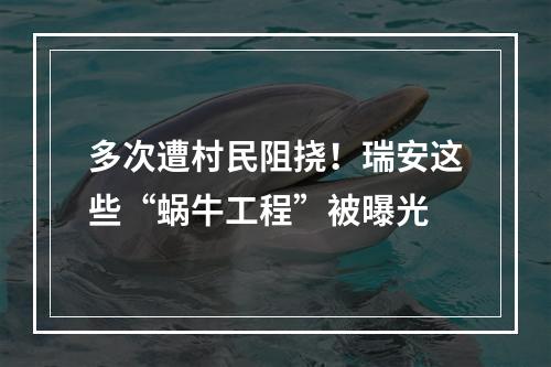 多次遭村民阻挠！瑞安这些“蜗牛工程”被曝光