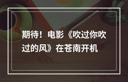 期待！电影《吹过你吹过的风》在苍南开机