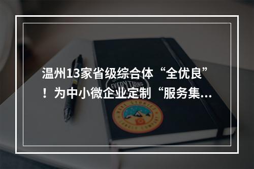 温州13家省级综合体“全优良”！为中小微企业定制“服务集装箱”