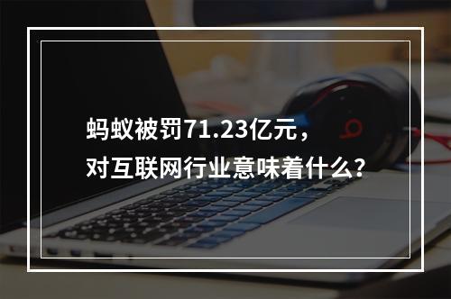 蚂蚁被罚71.23亿元，对互联网行业意味着什么？
