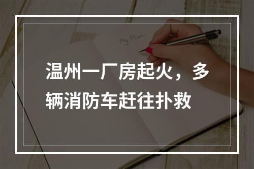 温州一厂房起火，多辆消防车赶往扑救
