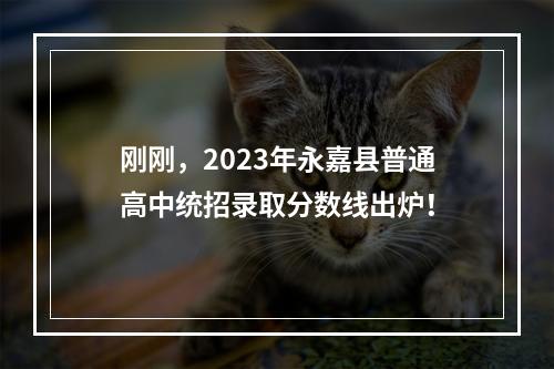 刚刚，2023年永嘉县普通高中统招录取分数线出炉！