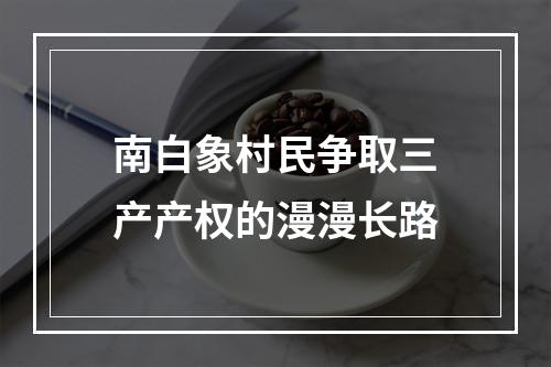 南白象村民争取三产产权的漫漫长路