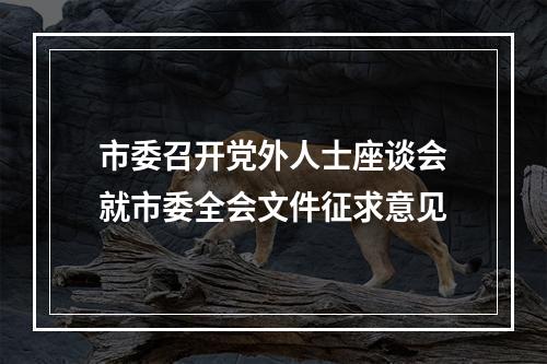 市委召开党外人士座谈会就市委全会文件征求意见