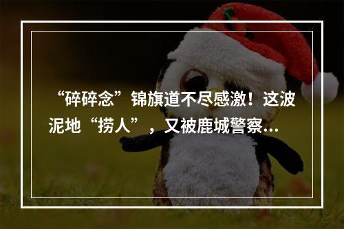“碎碎念”锦旗道不尽感激！这波泥地“捞人”，又被鹿城警察帅到了
