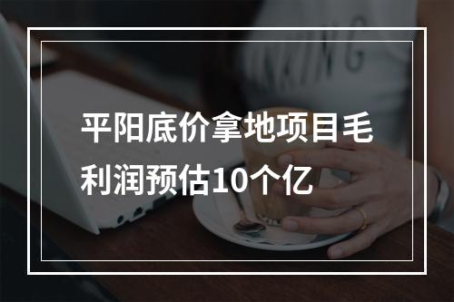 平阳底价拿地项目毛利润预估10个亿