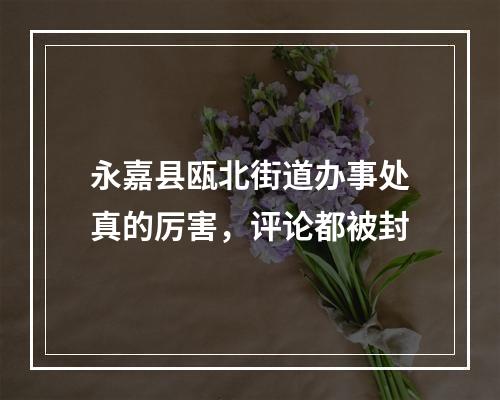 永嘉县瓯北街道办事处真的厉害，评论都被封
