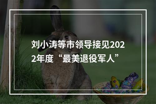 刘小涛等市领导接见2022年度“最美退役军人”