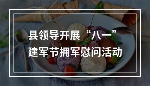 县领导开展“八一”建军节拥军慰问活动