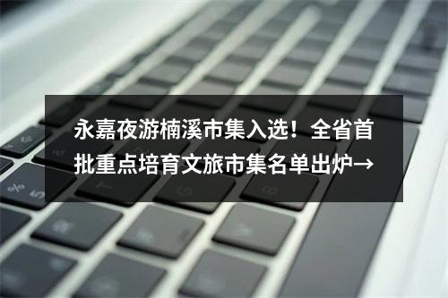永嘉夜游楠溪市集入选！全省首批重点培育文旅市集名单出炉→