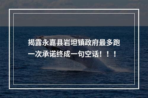 揭露永嘉县岩坦镇政府最多跑一次承诺终成一句空话！！！