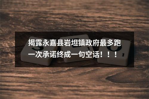 揭露永嘉县岩坦镇政府最多跑一次承诺终成一句空话！！！