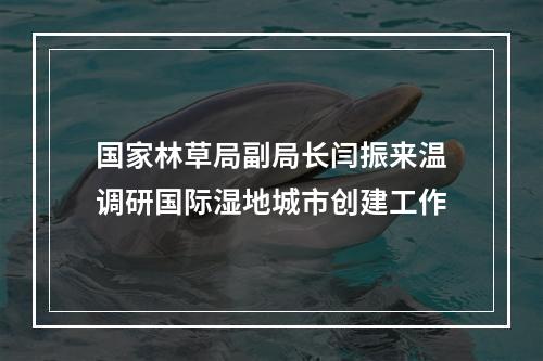 国家林草局副局长闫振来温调研国际湿地城市创建工作
