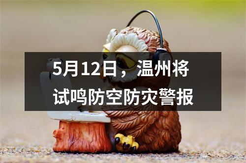 5月12日，温州将试鸣防空防灾警报