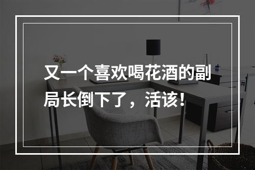 又一个喜欢喝花酒的副局长倒下了，活该！