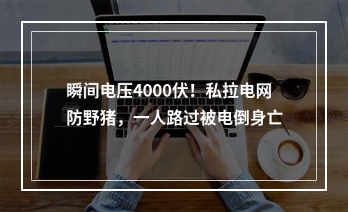 瞬间电压4000伏！私拉电网防野猪，一人路过被电倒身亡