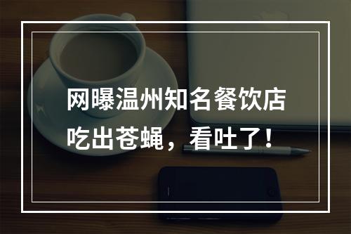 网曝温州知名餐饮店吃出苍蝇，看吐了！