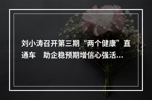 刘小涛召开第三期“两个健康”直通车　助企稳预期增信心强活力