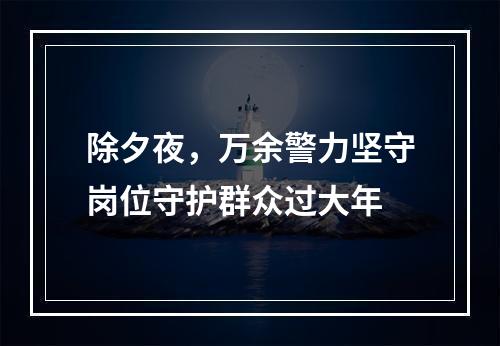 除夕夜，万余警力坚守岗位守护群众过大年