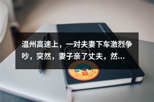 温州高速上，一对夫妻下车激烈争吵，突然，妻子亲了丈夫，然后…