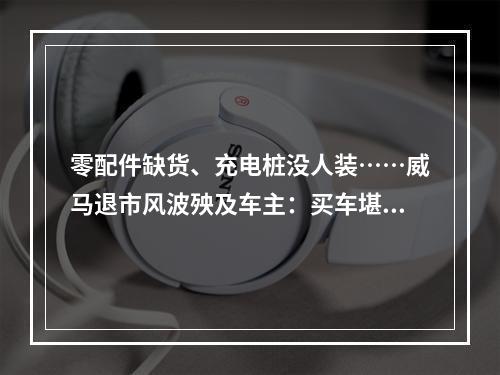 零配件缺货、充电桩没人装……威马退市风波殃及车主：买车堪比“抽盲盒”？