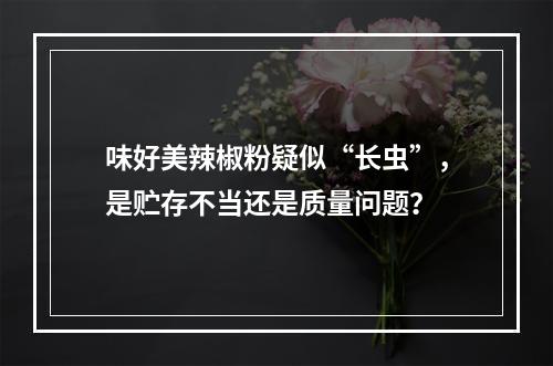 味好美辣椒粉疑似“长虫”，是贮存不当还是质量问题？