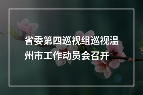 省委第四巡视组巡视温州市工作动员会召开