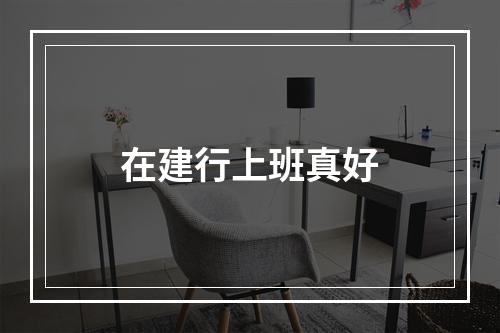 在建行上班真好