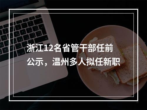 浙江12名省管干部任前公示，温州多人拟任新职