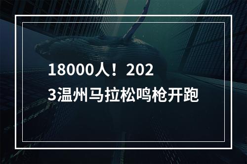 18000人！2023温州马拉松鸣枪开跑
