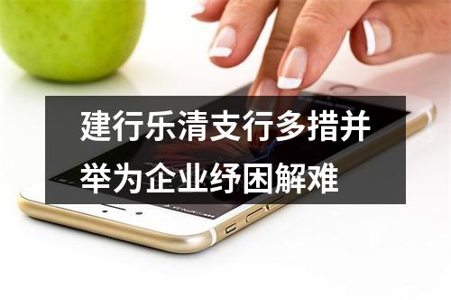建行乐清支行多措并举为企业纾困解难