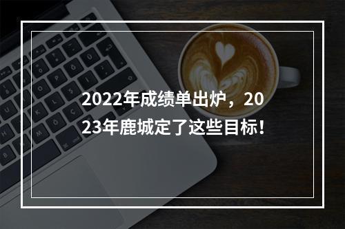 2022年成绩单出炉，2023年鹿城定了这些目标！
