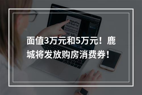 面值3万元和5万元！鹿城将发放购房消费券！