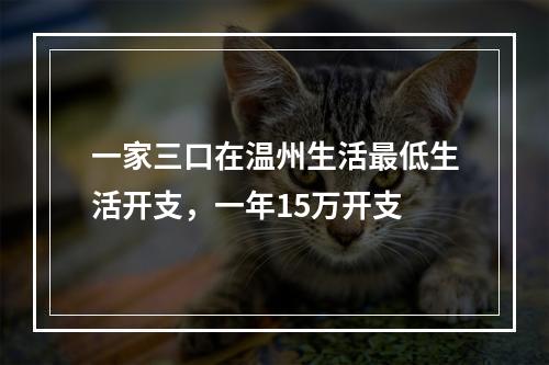 一家三口在温州生活最低生活开支，一年15万开支