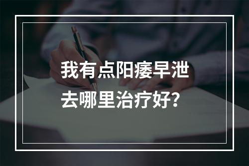 我有点阳痿早泄去哪里治疗好？