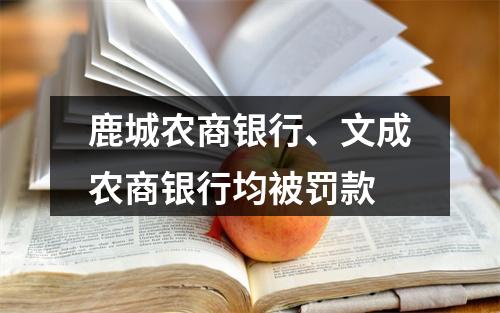 鹿城农商银行、文成农商银行均被罚款