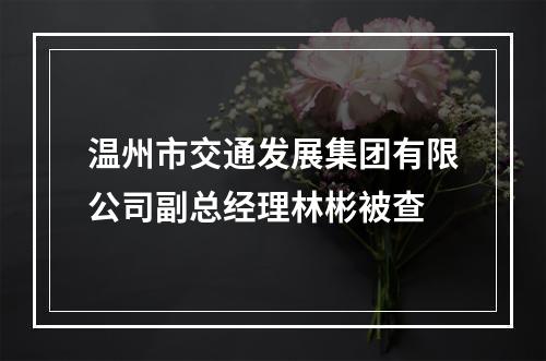 温州市交通发展集团有限公司副总经理林彬被查