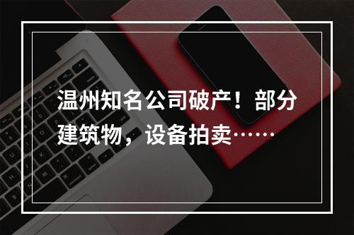 温州知名公司破产！部分建筑物，设备拍卖……
