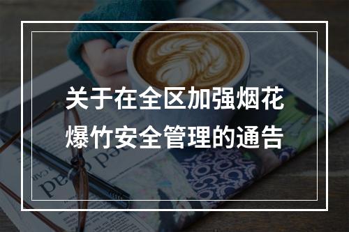 关于在全区加强烟花爆竹安全管理的通告