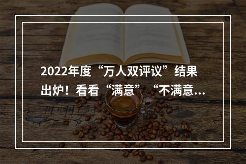 2022年度“万人双评议”结果出炉！看看“满意”“不满意”都有谁？