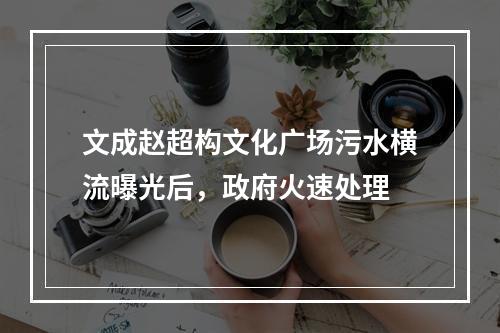 文成赵超构文化广场污水横流曝光后，政府火速处理