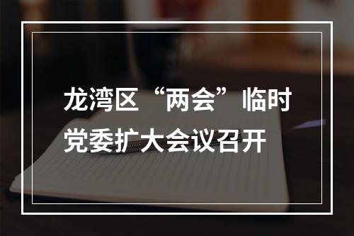 龙湾区“两会”临时党委扩大会议召开