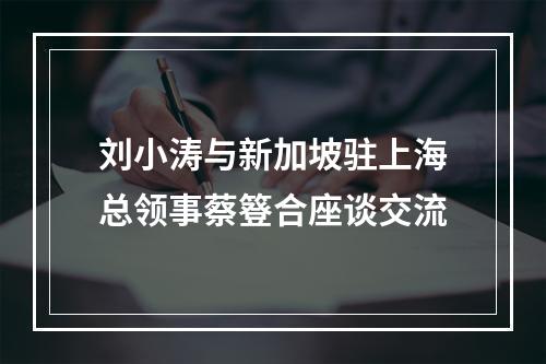 刘小涛与新加坡驻上海总领事蔡簦合座谈交流