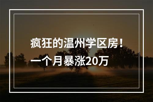 疯狂的温州学区房！一个月暴涨20万