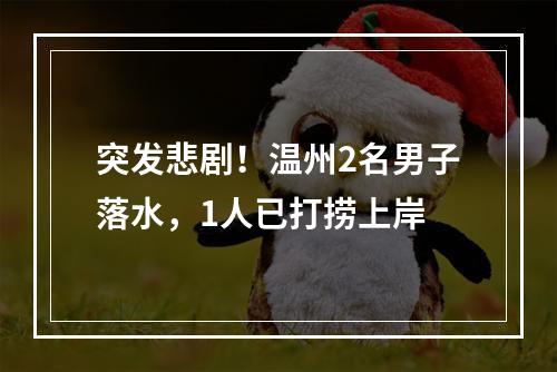 突发悲剧！温州2名男子落水，1人已打捞上岸