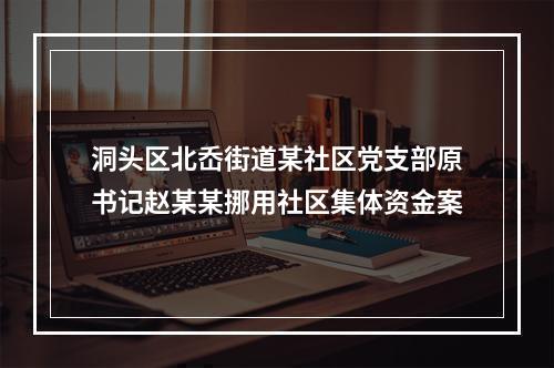 洞头区北岙街道某社区党支部原书记赵某某挪用社区集体资金案