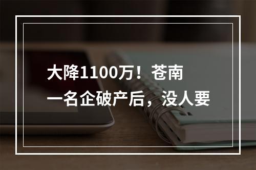 大降1100万！苍南一名企破产后，没人要