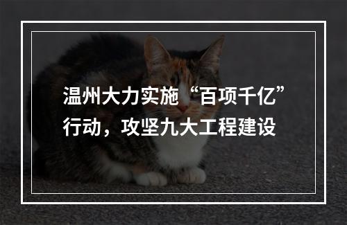温州大力实施“百项千亿”行动，攻坚九大工程建设