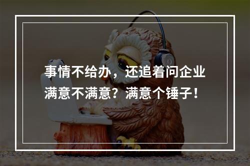 事情不给办，还追着问企业满意不满意？满意个锤子！