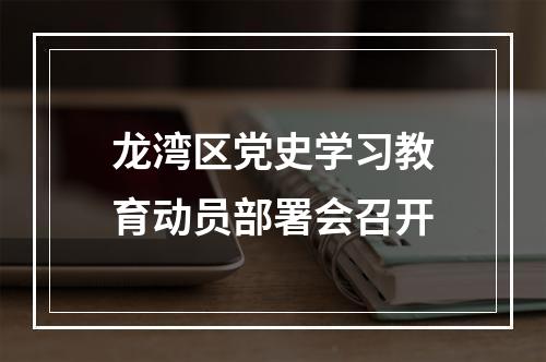 龙湾区党史学习教育动员部署会召开